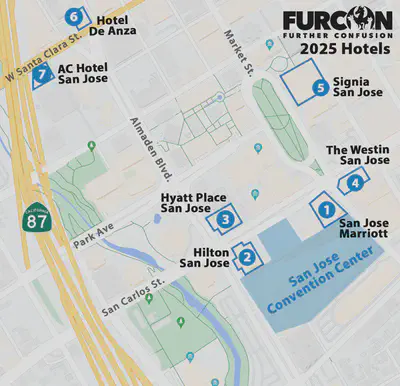 Map of Further Confusion hotels