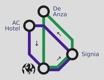 Map of Further Confusion shuttle stops